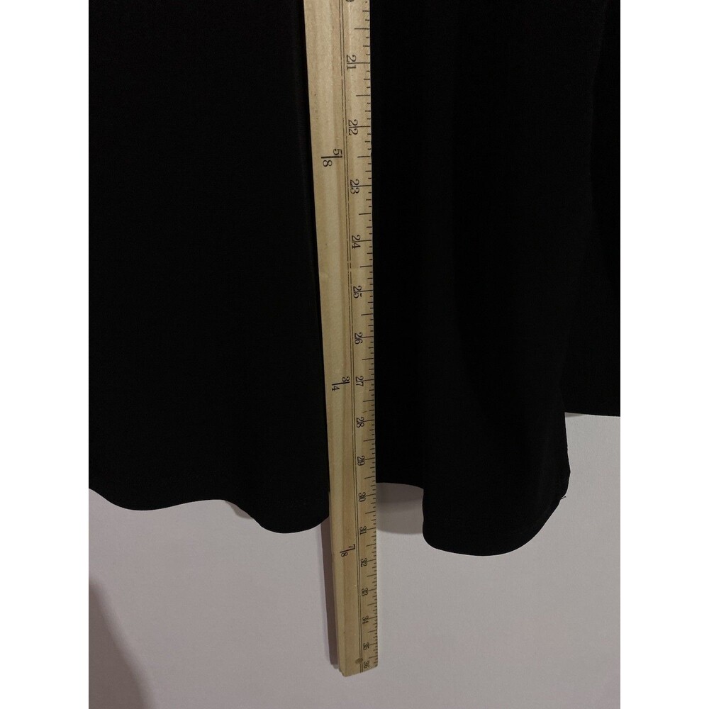 Susan Graver Top 2X Black Liquid Knit‎ Quite Luxury Office Old Money Polka Dot - Picture 11 of 12